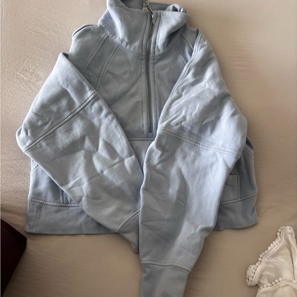 Lululemon scuba Light Blue Half-Zip Hoodie Jacket xs